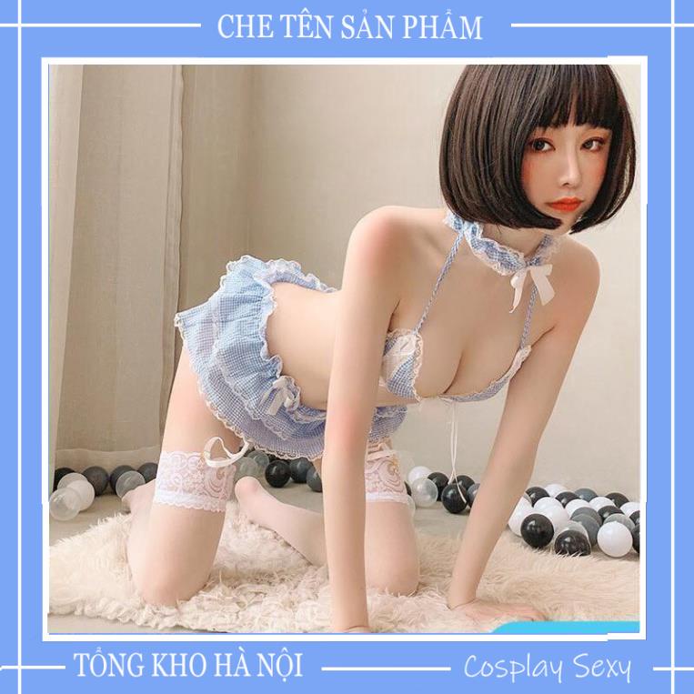 Bộ Đồ Ngủ Cosplay Hầu Gái Sexy Fullset Phối Ren Quyến Rũ - Đầm Ngủ Cosplay Sexy Cô Giúp Việc Dễ Thương - HGX003 TKVN