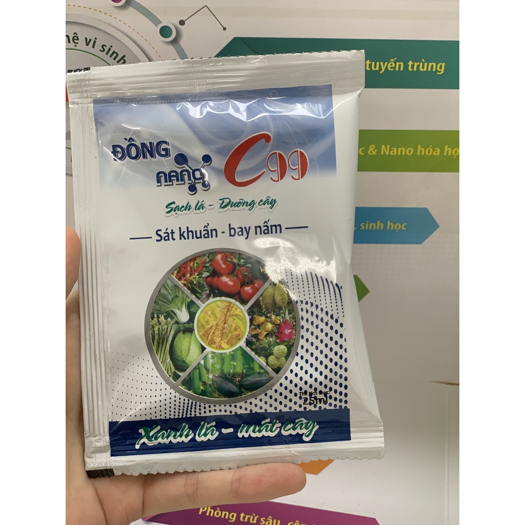 Nano Đồng AT C99 sát khuẩn diệt nấm bệnh, chống héo xanh vi khuẩn trên cây rau màu, cây hoa hồng, hoa lan, cây trong nhà