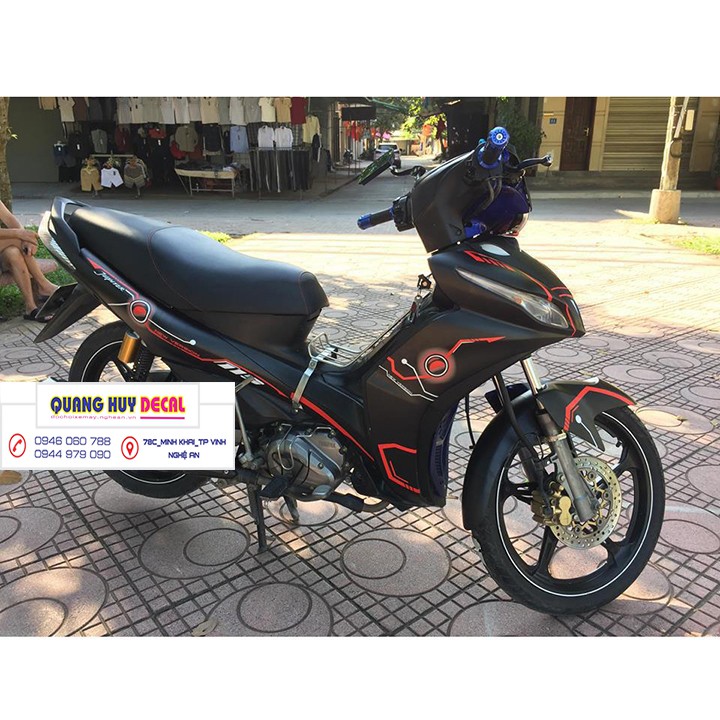Tem trùm xe jupiter đen chỉ đỏ