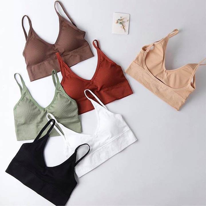 Áo bra dây hở lưng 367 thun gân co giãn THOCA HOUSE có mút đệm, đường may chắc chắn nhập khẩu cao cấp