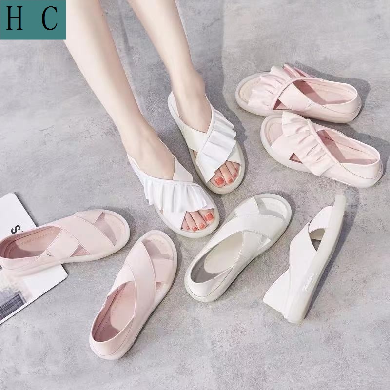 Dép Sandal Mùa Hè Đế Xuồng Cao Vừa Kích Thước Lớn Mẫu Mới Năm 2021 Phong Cách Cổ Tích Cho Nữ