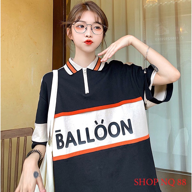 Áo Polo Form Rộng , Áo Thun BALOON Chất Cotton Phong Cách Trẻ Trung giá đẹp chất đẹp