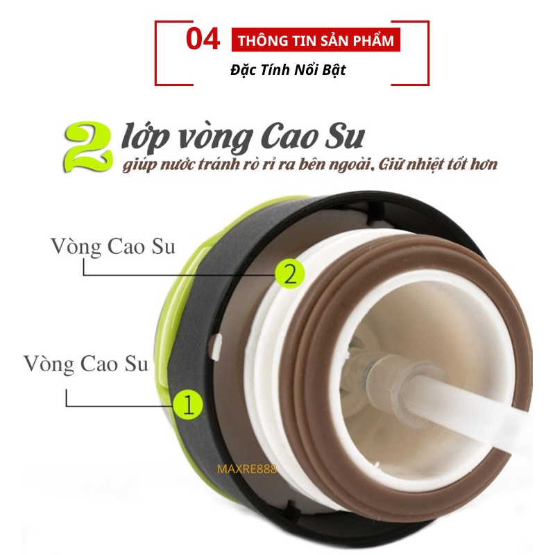 Bình nước giữ nhiệt 500ml bằng thép không gỉ kiểu dáng độc lạ dành cho hoạt động thể thao như đạp xe, leo núi, dã ngoại.