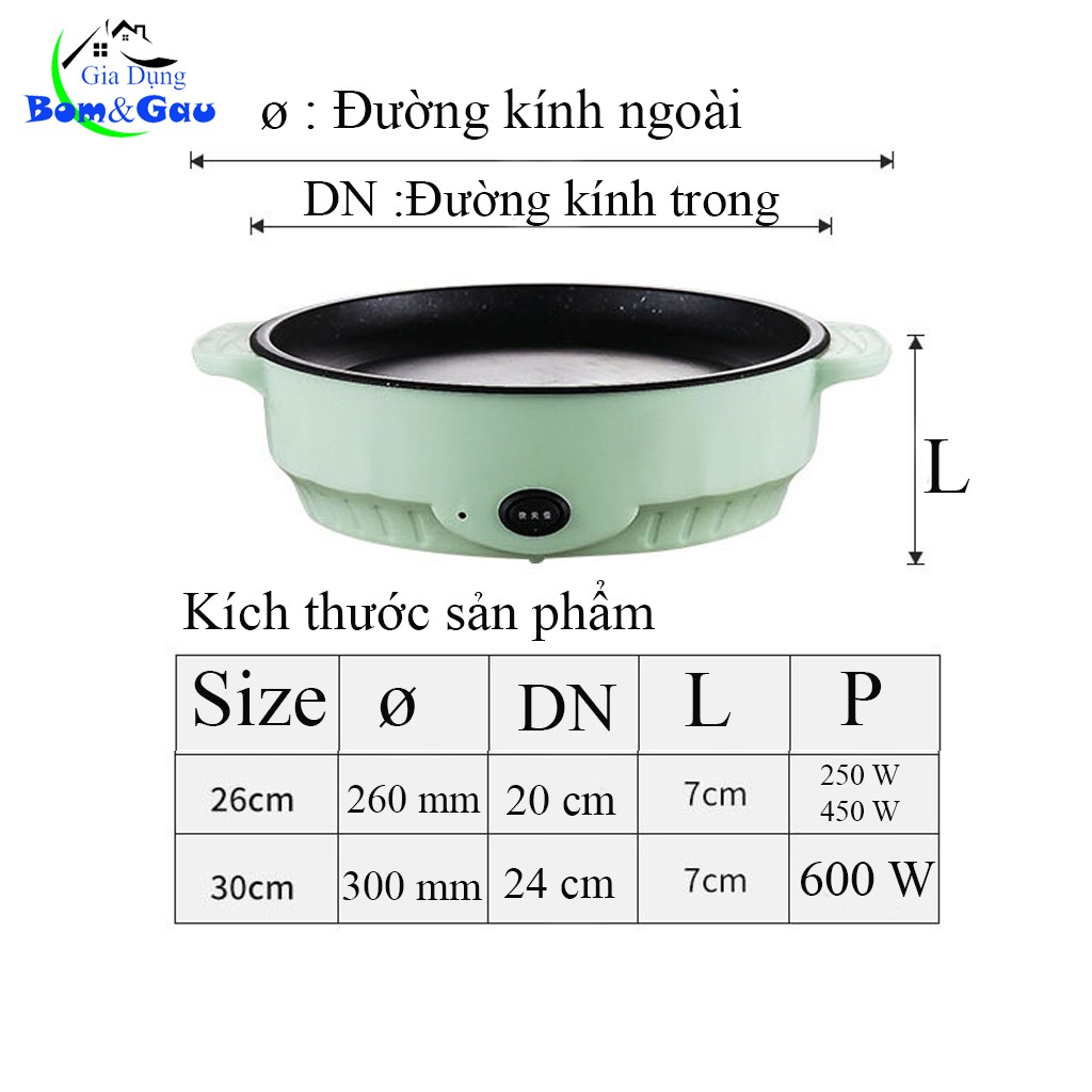 Bếp Nướng Điện Mini Gia Đình Đa Năng, Chống Dính Cao Cấp, Điều Chỉnh Nhiệt Độ, Không Khói, Nướng Thịt, Chiên Trứng