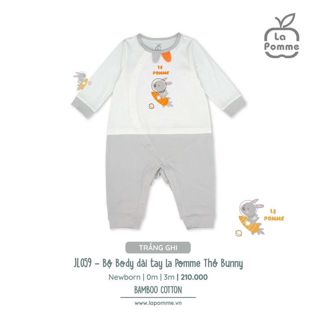 Bộ cài chéo, cài thẳng, body sơ sinh Lapomme Thỏ Bunny SLD059, SLS059, JL059