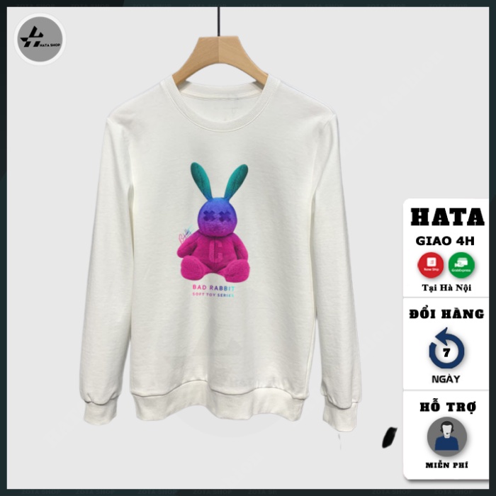 Áo nỉ nam dài tay, Áo thu đông nam cổ tròn cá tính in Thỏ Màu hot trend mã NZ682