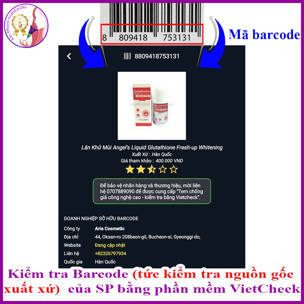 Lăn Khử Mùi ANGEL’S LIQUID Dưỡng Trắng Giảm Thâm Glutathione KOREA | BigBuy360 - bigbuy360.vn