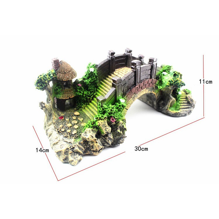 Cây cầu cảnh tráng trí bể cá