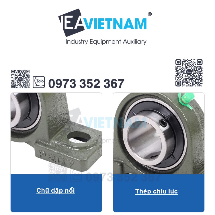 Gối đỡ vòng bi UCP 203 204 205 206 207 208 209 210 211 Gỗi đỡ trục 17 20 25 30 35 40 45 50