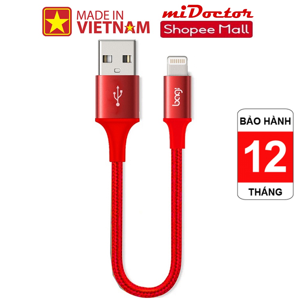 Dây cáp sạc nhanh IS20-IS100-IS200 dài 20cm-1m-2m cho IP- hàng Bagi-Made In VietNam