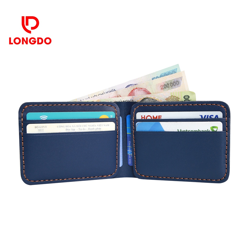 Ví da nam nhỏ gọn - Cam kết 100% da bò thật - Bảo hành 5 năm - Thương hiệu uy tín Longdo Leather - B03