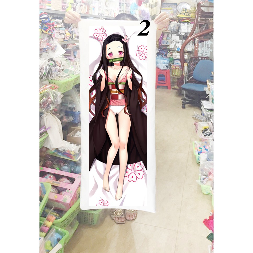 Gối ôm Kamado Nezuko kimetsu no yaiba 1mx40cm (Tặng 1 poster hoặc 1 huy hiệu)