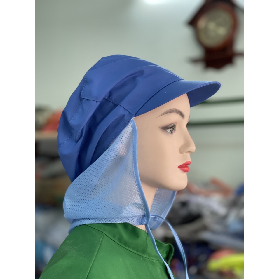 Nón Phòng Sạch Có Lưới Dài _ Hình Chụp Thật