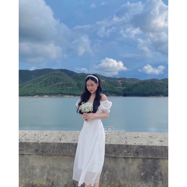 Váy babydoll voan dáng xoè cutout Tia19. Đầm ulzzang voan dự tiệc