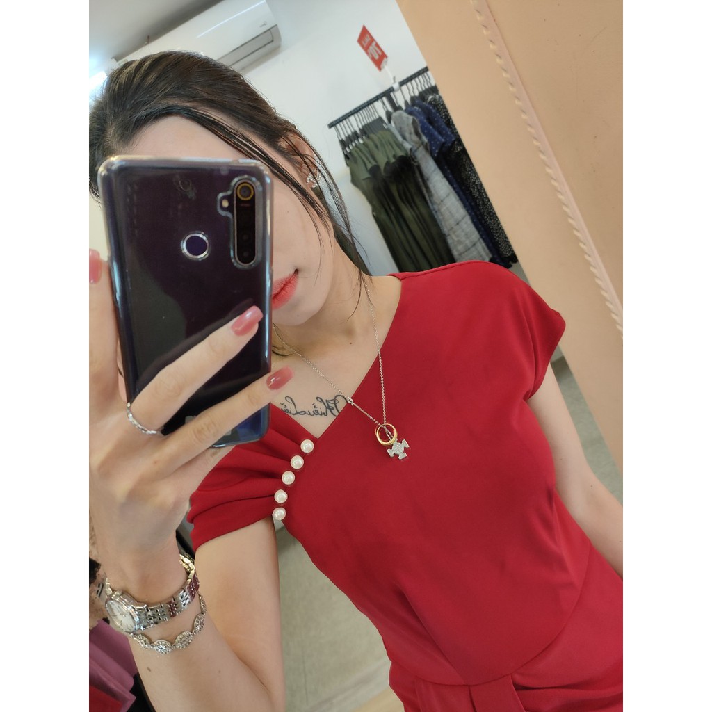 Đầm Ôm Body Cổ Chéo K188 - Elise House (Hàng may thiết kế ,ảnh thật shop tự chụp)