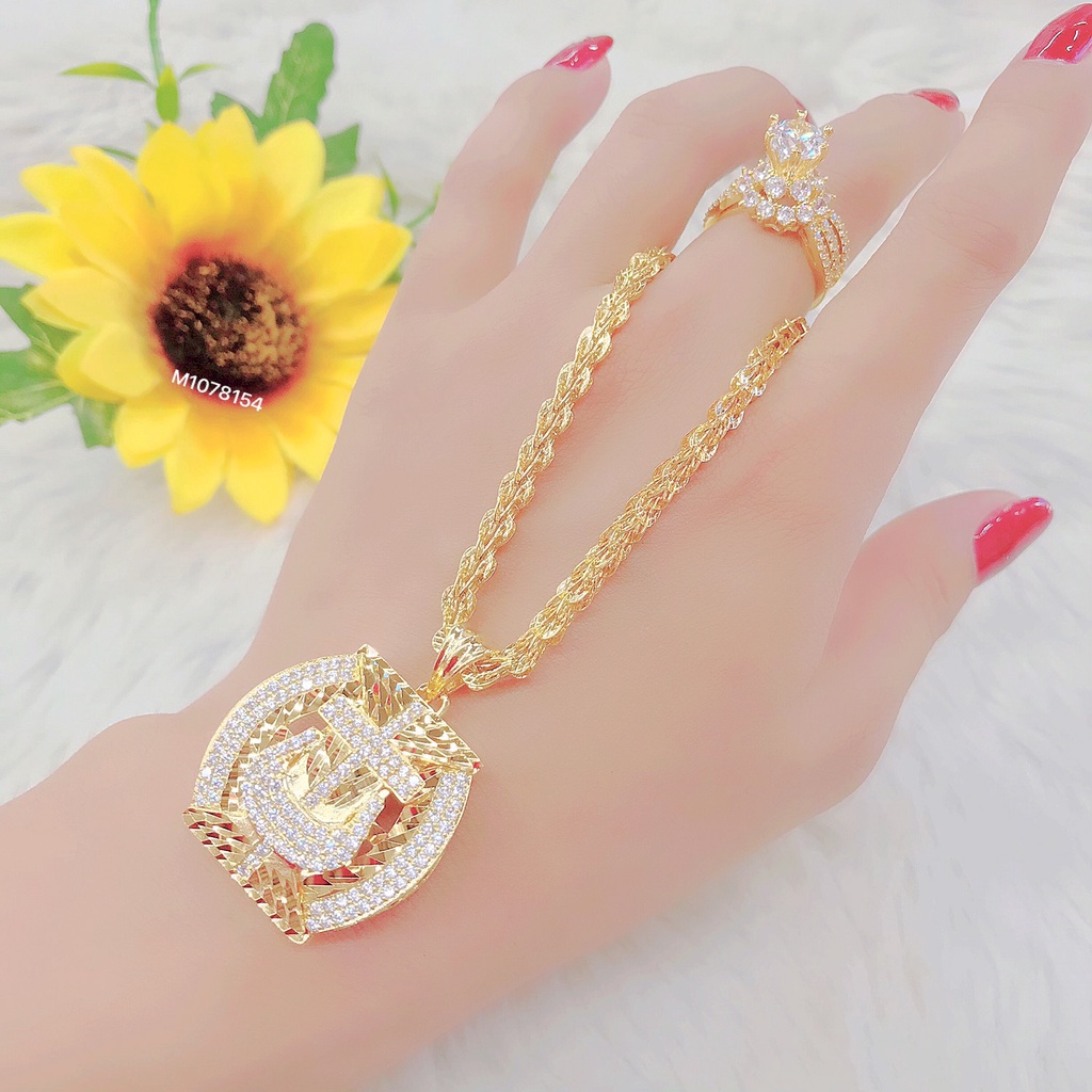 Mặt dây chuyền mỏ neo nữ UHA mạ vàng 18K kiểu dáng sang trọng M1078154
