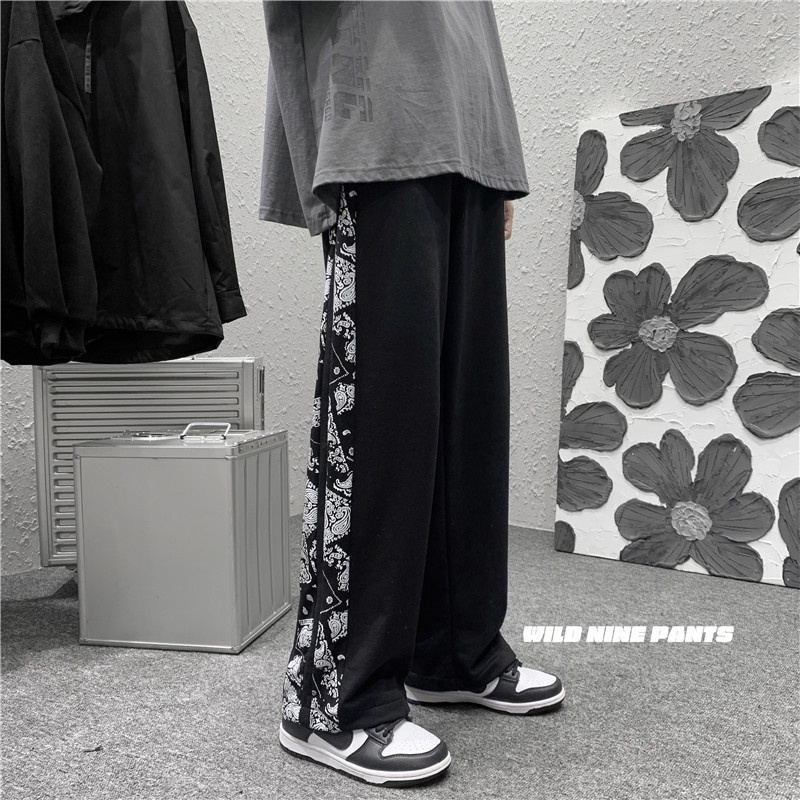 Quần ống loe mùa hè mỏng manh xu hướng hạt điều hoa hậu chân dàiTTE273