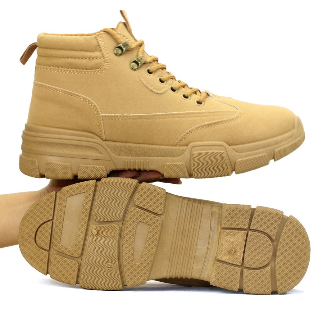 Giày Bốt Nam Cổ Cao Giả Da Lộn BCC001 Nâu | BigBuy360 - bigbuy360.vn