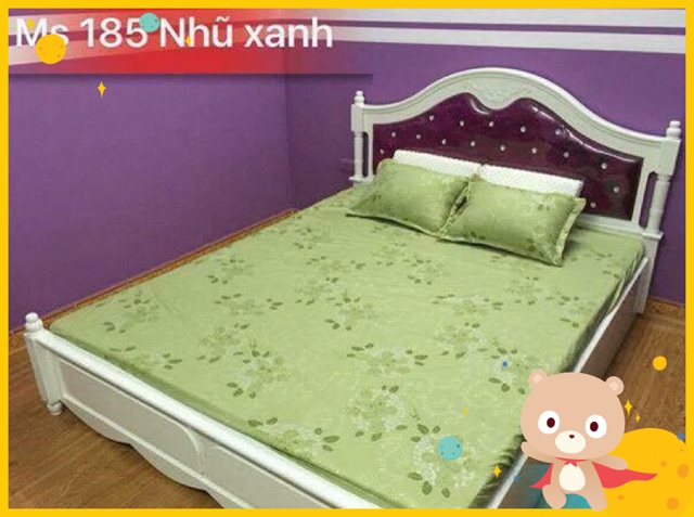 Bộ drap chun satin nhũ xuất khẩu