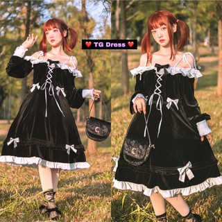 Đầm op lolita black-white big size chính hãng