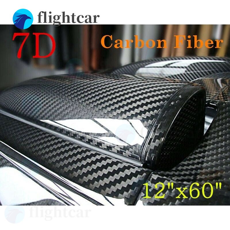 Miếng Dán Trang Trí Xe Hơi 7D Bằng PVC Sợi Carbon Chống Thấm Nước 30*152cm