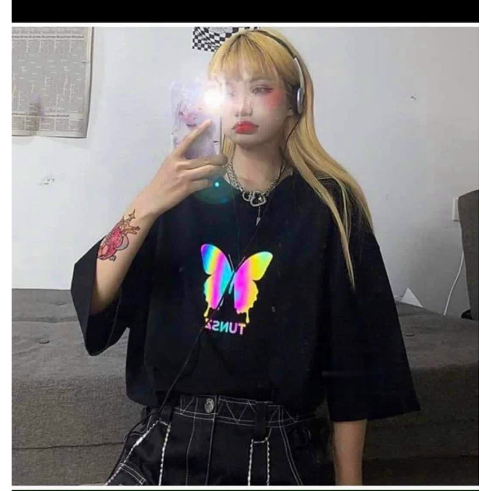 ÁO THUN NỮ HỌA TIẾT BƯỚM ĐÊN BẢY MÀU CÁ TÍNH NỔI BẬT VLTN FASHION