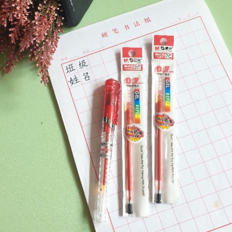 Hộp ruột bút, ngòi bút gel mg 0.7mm luyện viết chữ Hán Nhật Hàn đẹp