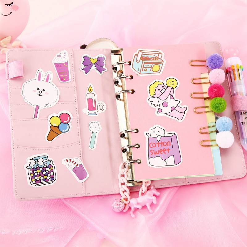 BỘ SẢN PHẨM SỔ CÒNG PLANNER 6 LỖ SIZE A5 (Giấy - Phân trang - Sticker - Bút - Kẹp - Móc)