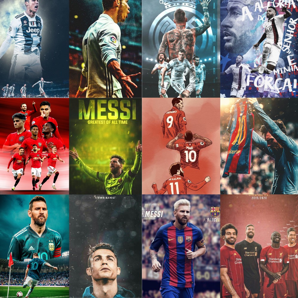 Combo 40 ảnh poster cầu thủ bóng đá 10x15cm