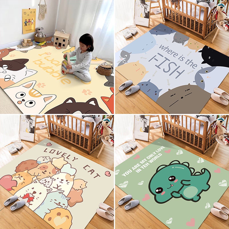 Thảm Lót Sàn Họa Tiết Hoạt Hình Dễ Thương Trang Trí Phòng Khách / Phòng Ngủ Cho Bé Gái