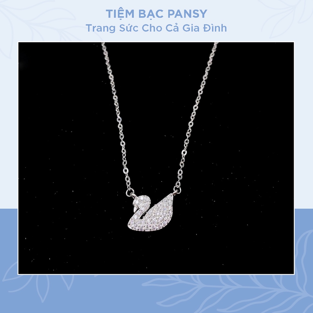 Dây chuyền bạc nữ PANSY mặt thiên nga nạm đá duyên dáng - Vòng cổ bạc đẹp cao cấp
