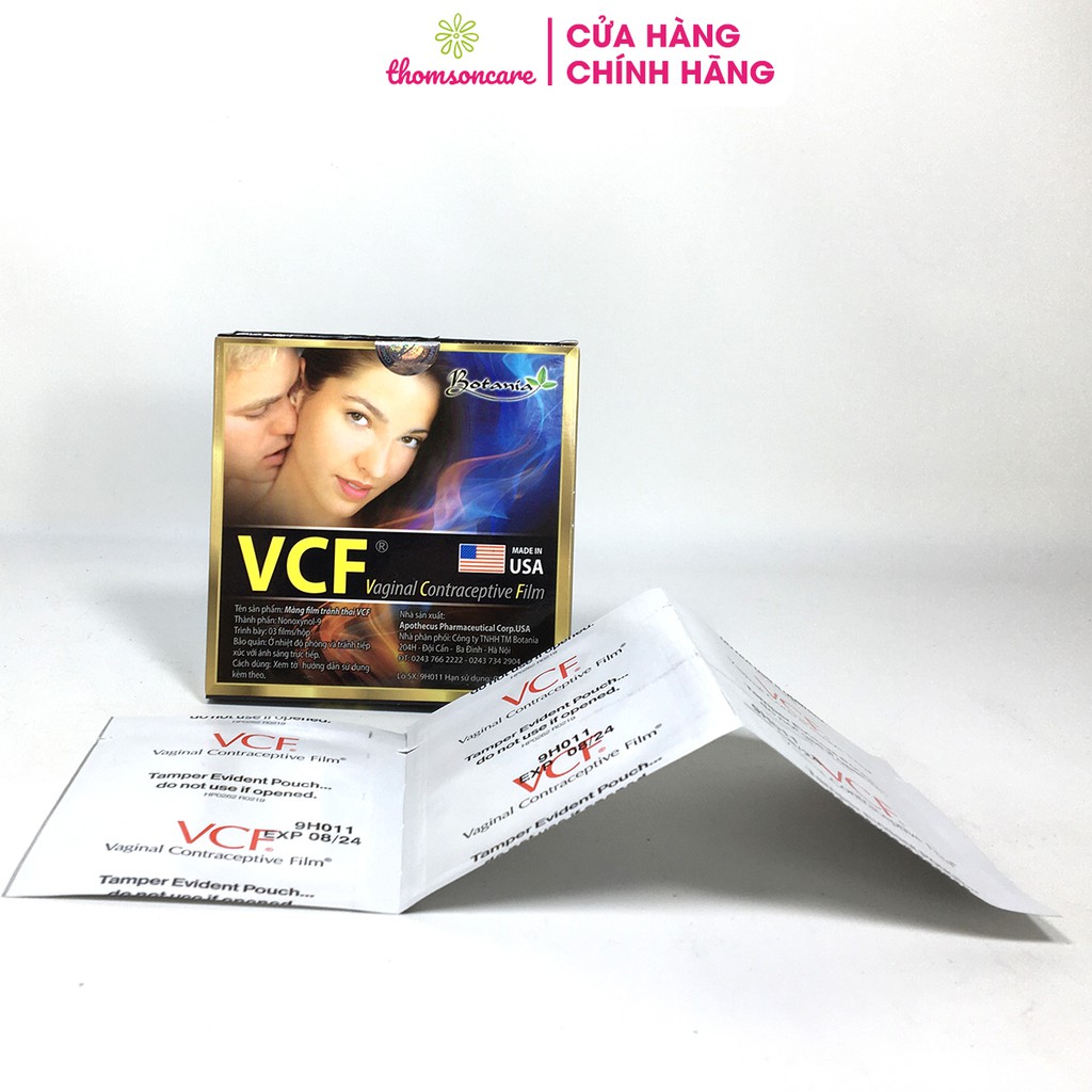 Màng tránh thai VCF - An toàn, hiệu quả, dễ sử dụng - Hộp 3 chiếc