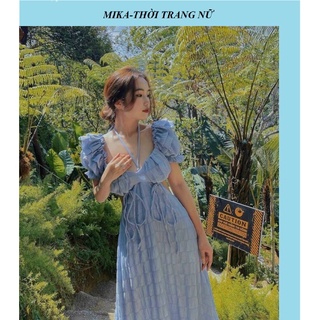 Đầm maxi mocking siêu hot tay ngắn hở eo có mút ngực siêu hot