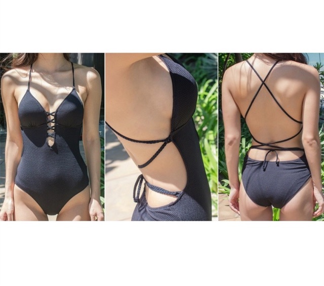 [BKN711] &lt;HÀN&gt; BODYSUIT ĐEN ĐAN DÂY NGỰC KIỂU HÀN