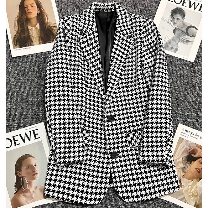 Áo Blazer Áo Vest Nữ 2 Lớp Chất Liệu Dạ Trơn Không Bai Xù