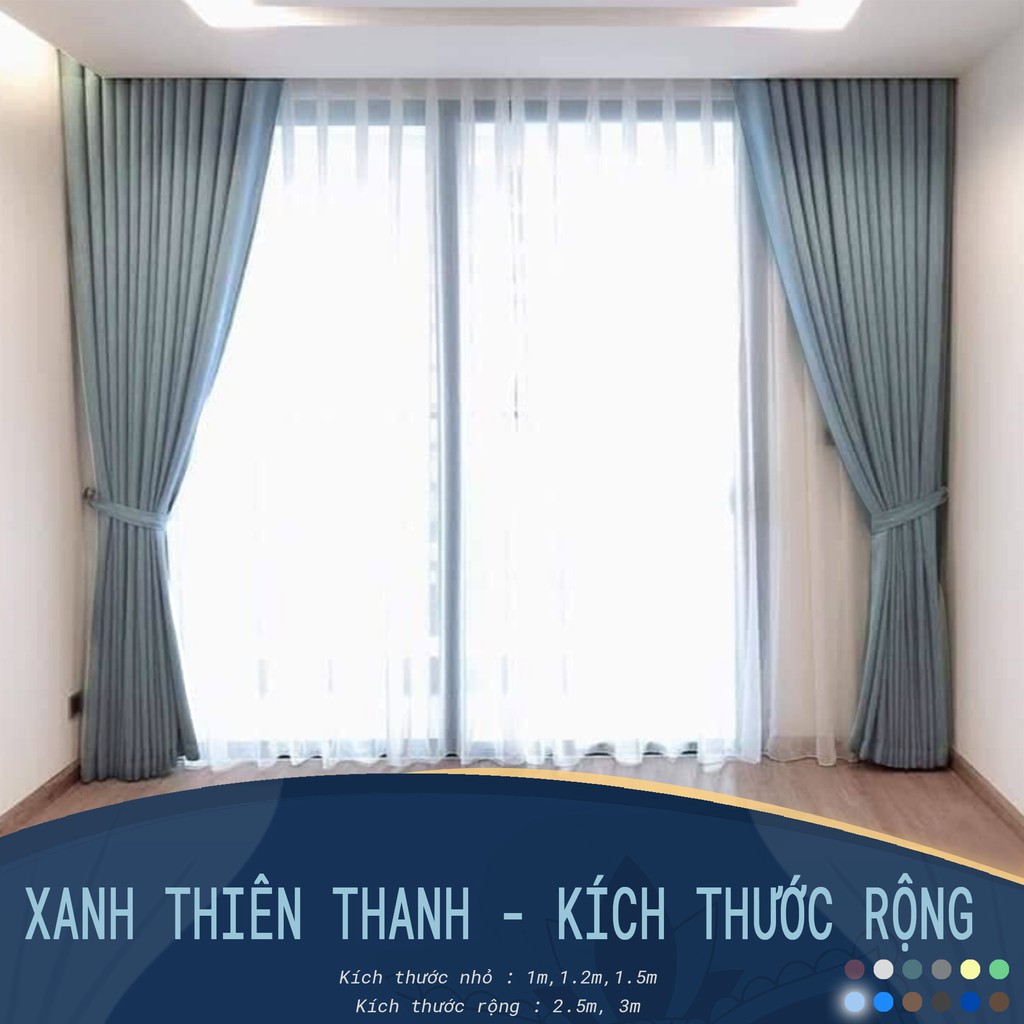 Rèm cửa sổ Minh Tâm cản nắng , cách nhiệt - màu thiên thanh( Kích thước lớn)