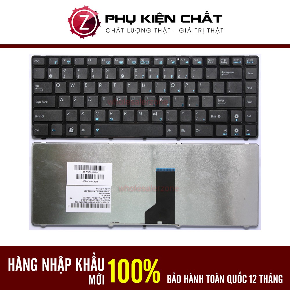 Bàn phím Laptop Asus K42 K42F K42J K43 K43E K43S Màu đen + trắng Hàng mới-Bảo hành 12 tháng toàn quốc!