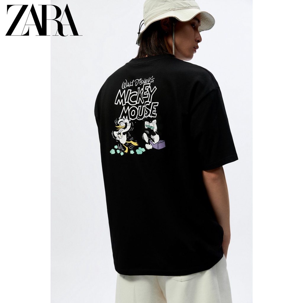 Áo Thun Cotton Ngắn Tay In Hình Chuột Mickey Thời Trang ZARA Cá Tính Cho Nam 0679421 800