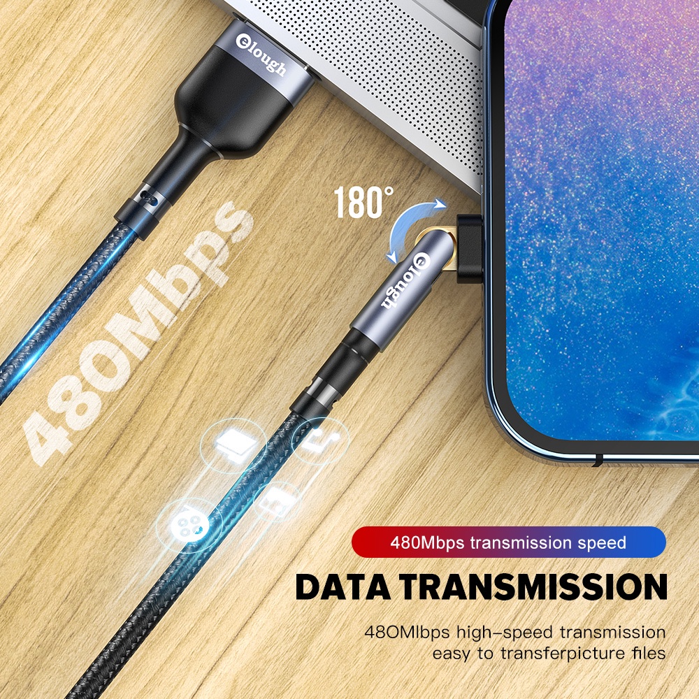 Dây Cáp Sạc Nhanh Micro USB / Type-C 180 Độ° Dây Cáp Sạc USB C Dành Cho Điện Thoại Android