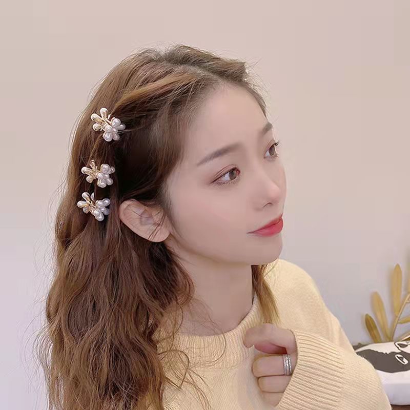 KMHO cấp tóc ins fashion mini cấp tóc Kẹp tóc mini đính hoa ngọc trai thời trang Hàn Quốc cho nữ kẹp tóc phụ kiện tóc trang sức hàn quốc