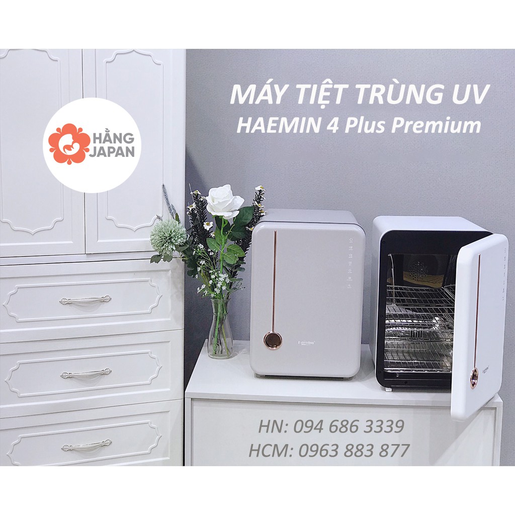 Máy tiệt trùng bình sữa UV Haenim 4 Premium - Sấy khô tự động, diệt khuẩn tối ưu, 9 bóng LED hiện đại, BH 3 NĂM