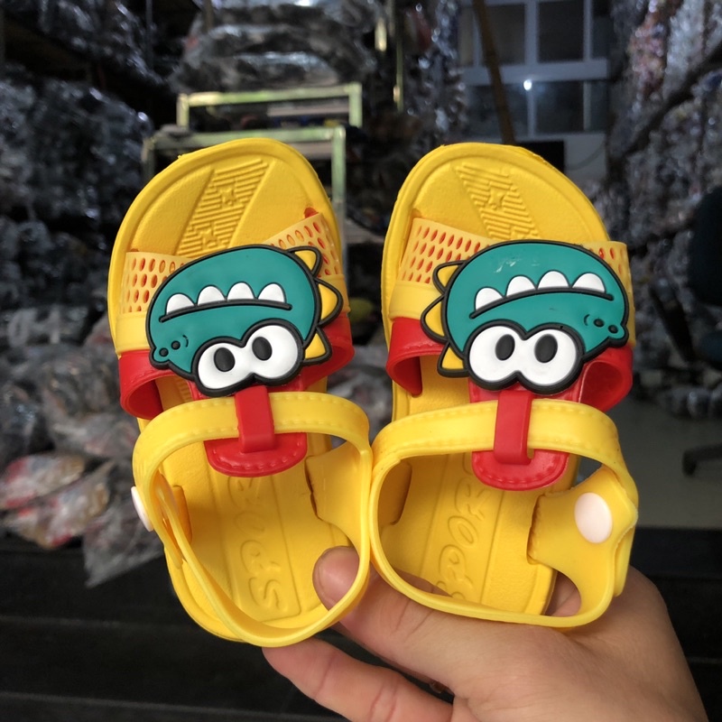 Dép Sandal Quai Hậu Cho Bé Trai Và Bé Gái Tập Đi Hình Khủng Long, Chất Siêu Nhẹ Eva Mềm 7737