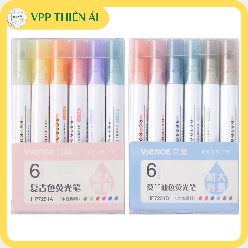 [Mã LIFEBOOK2 giảm 10% đơn 0Đ] Bút highlight pastel dạ quang ghi nhớ dòng cute đánh dấu nhiều màu