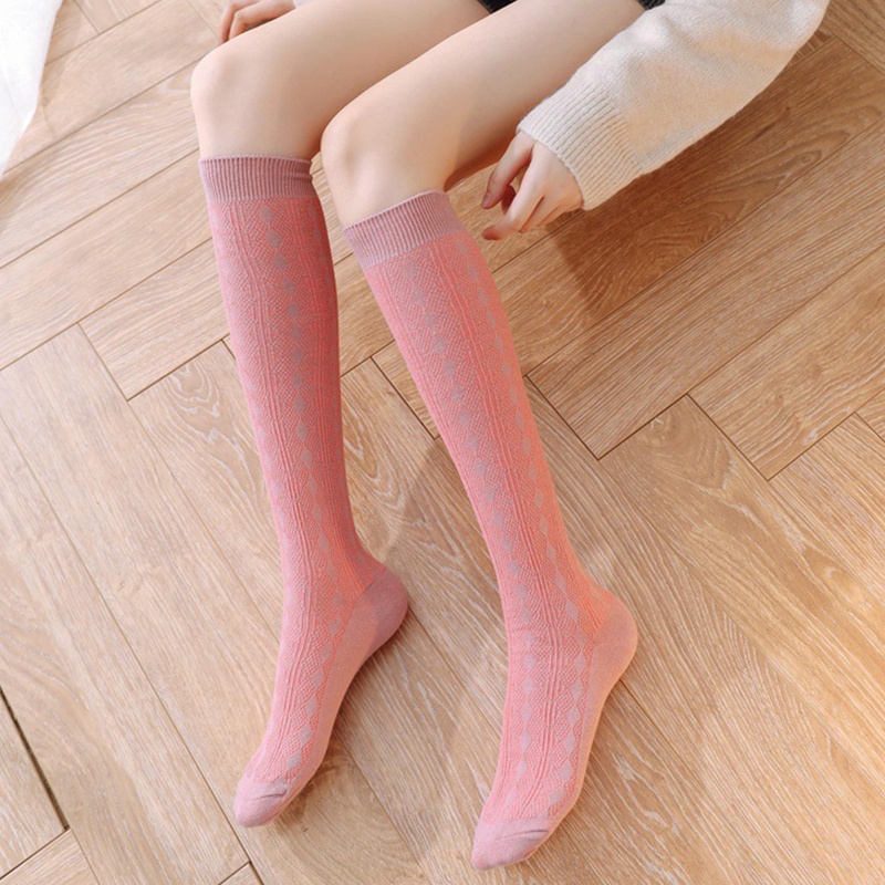 XIXI Vớ cotton cổ cao màu trơn phong cách Harajuku thời trang cho nữ