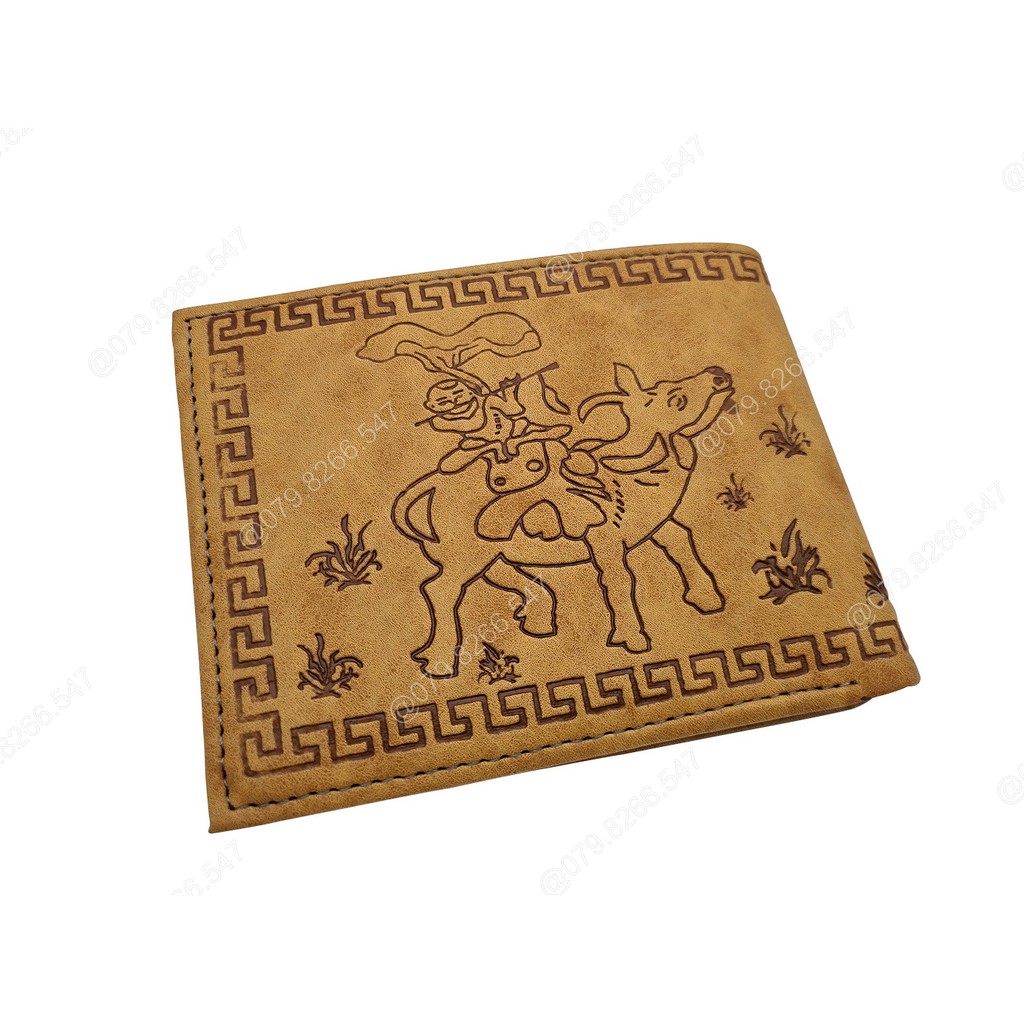 Bóp nam BNGR-642 da PU in hình cha mẹ đẹp mắt | BH 12 tháng