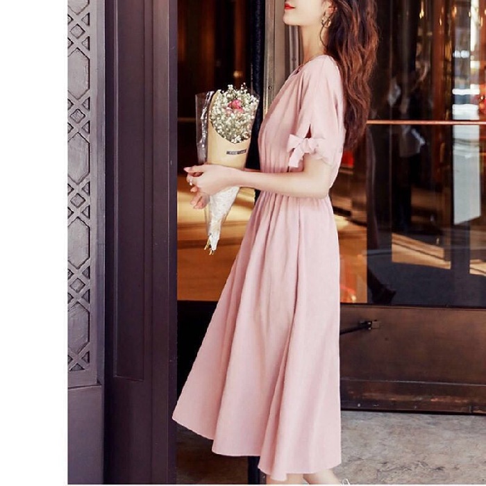 Đầm Chữ A Mỏng Tay Ngắn Phong Cách Pháp Thời Trang Mùa Hè C8489