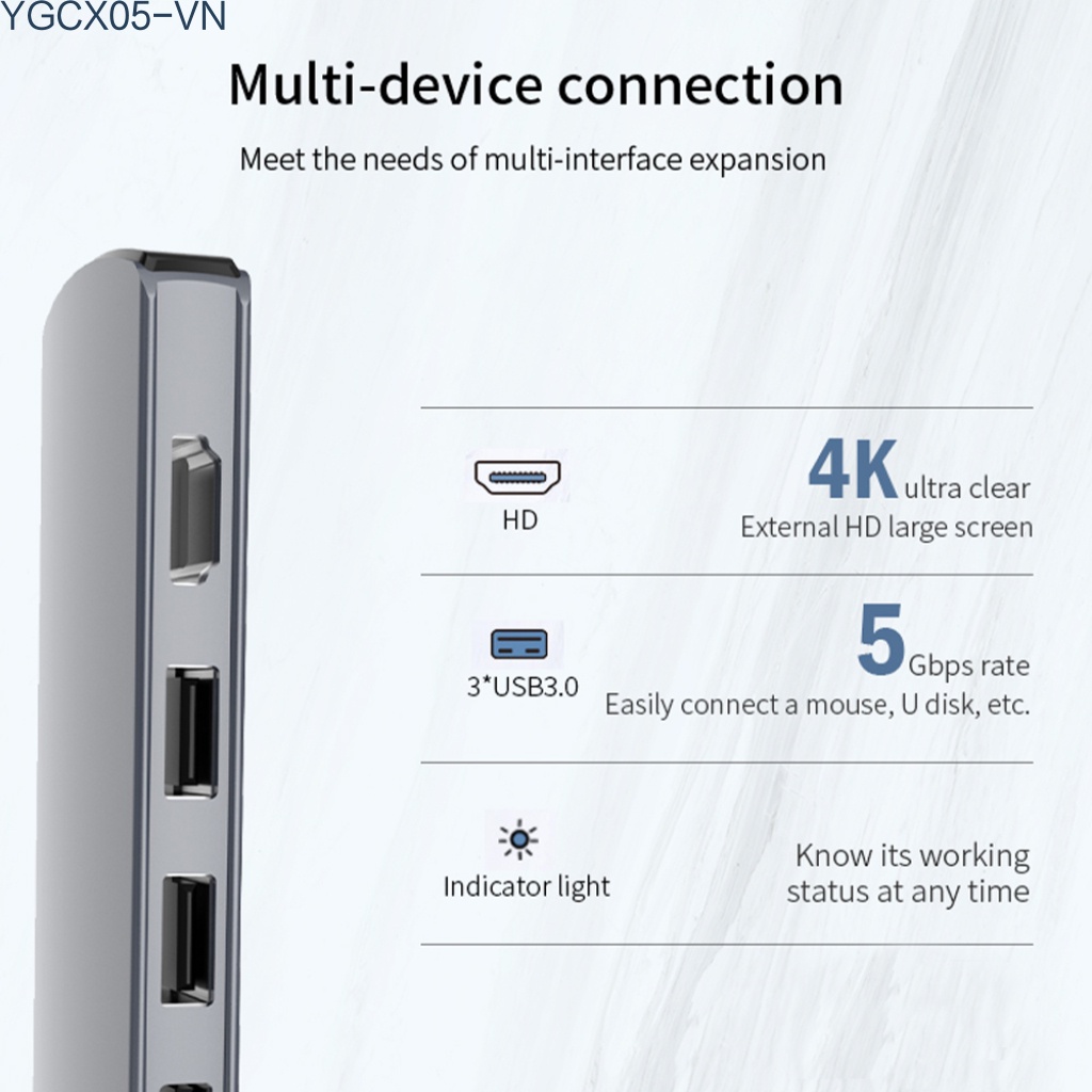 Đầu Đọc Thẻ Nhớ Sd / Tf Ethernet 3 Usb 3.0 6 Trong 1 Cho Macbook | BigBuy360 - bigbuy360.vn