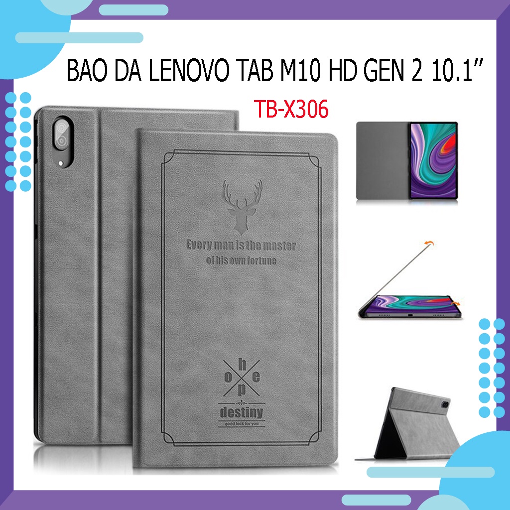 [FREESHIP] Bao da Lenovo Tab M10 HD (2nd Gen) TB-X306 10.1 inch | Họa tiết Deer|  Tặng kèm bút cảm ứng và que chọc sim