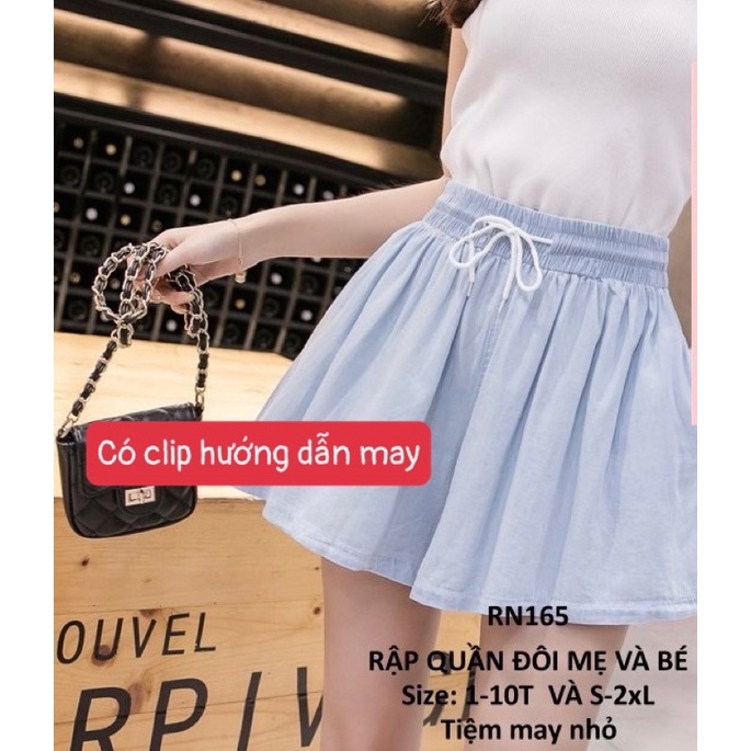 RN165_Rập giấy may quần váy đôi mẹ và bé