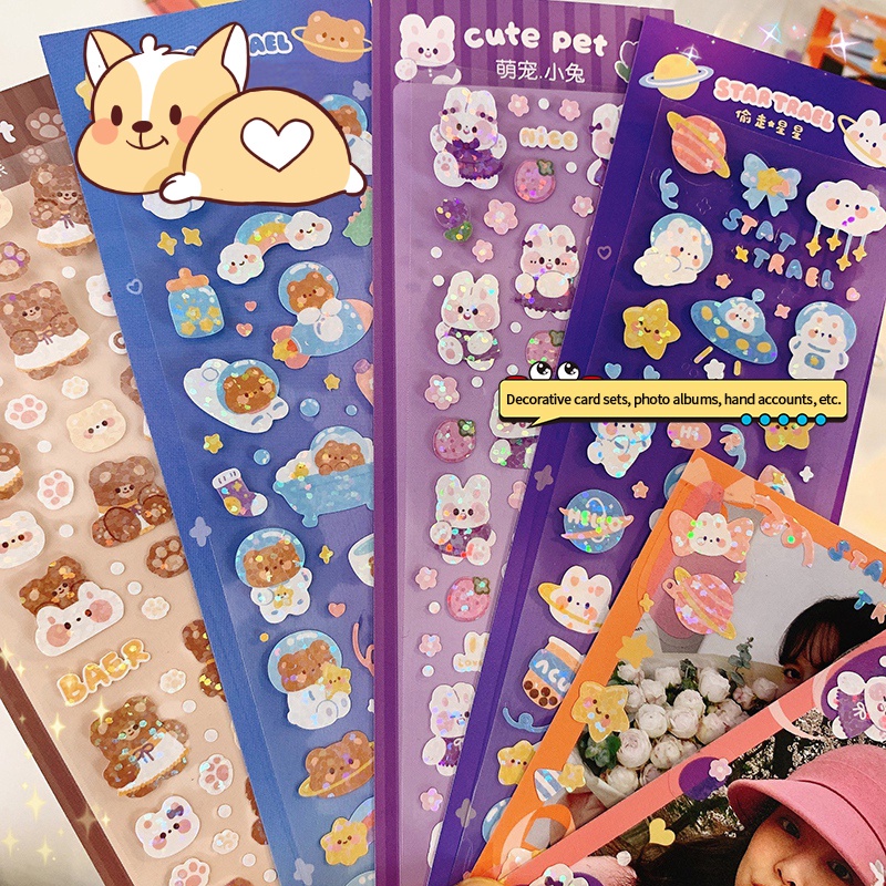 Miếng Dán Trang Trí Tự Dính Thiết Kế Dễ Thương Cho Học Sinh